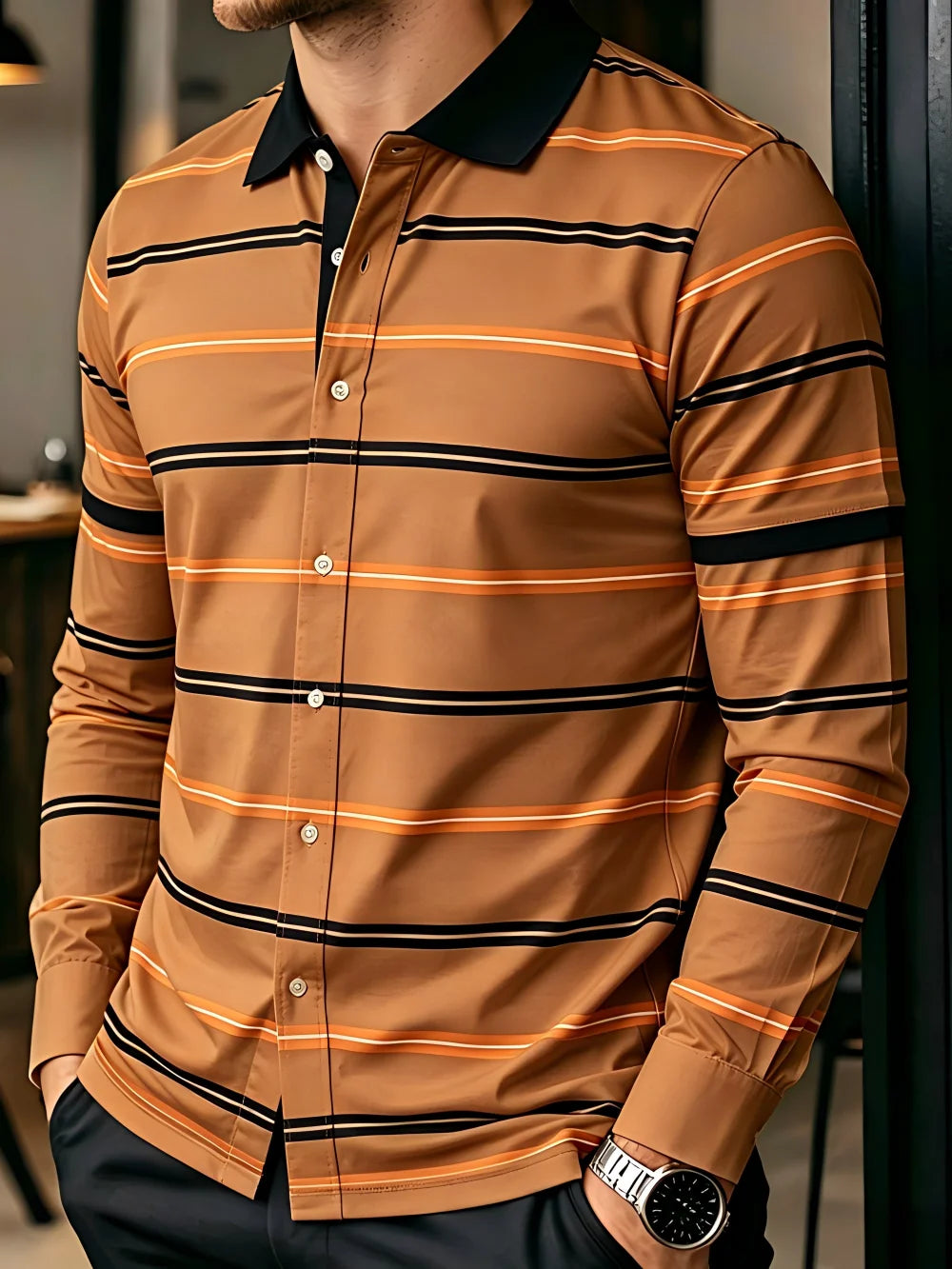 Chemise homme rayée classique – CLEVI Paris