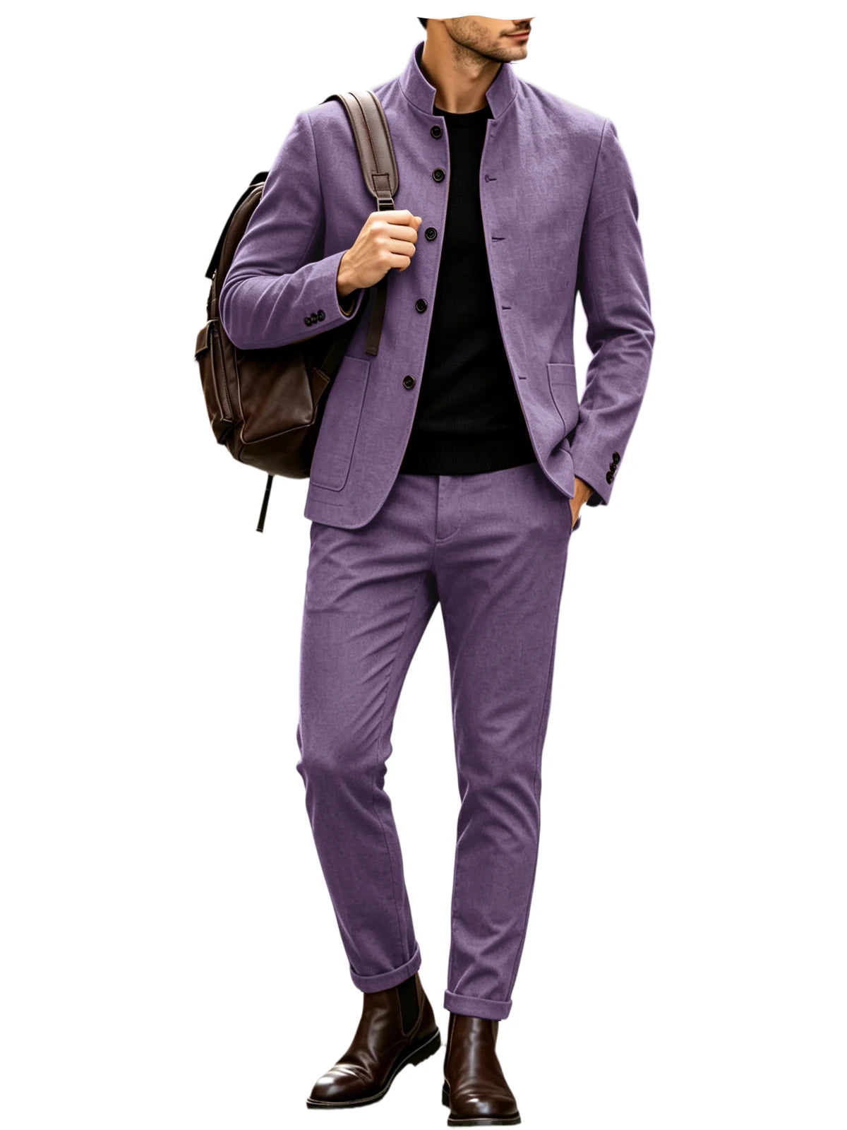 Costume homme 2 pièces col montant – CLEVI Paris