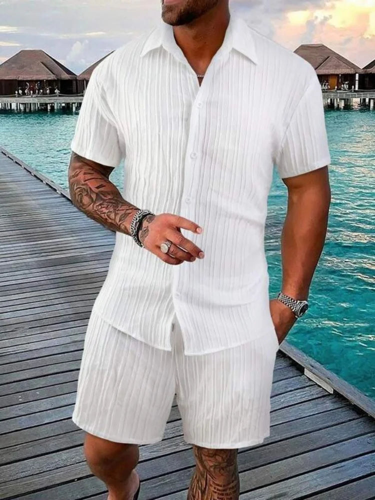 Ensemble homme chemise et short de plage – CLEVI Paris
