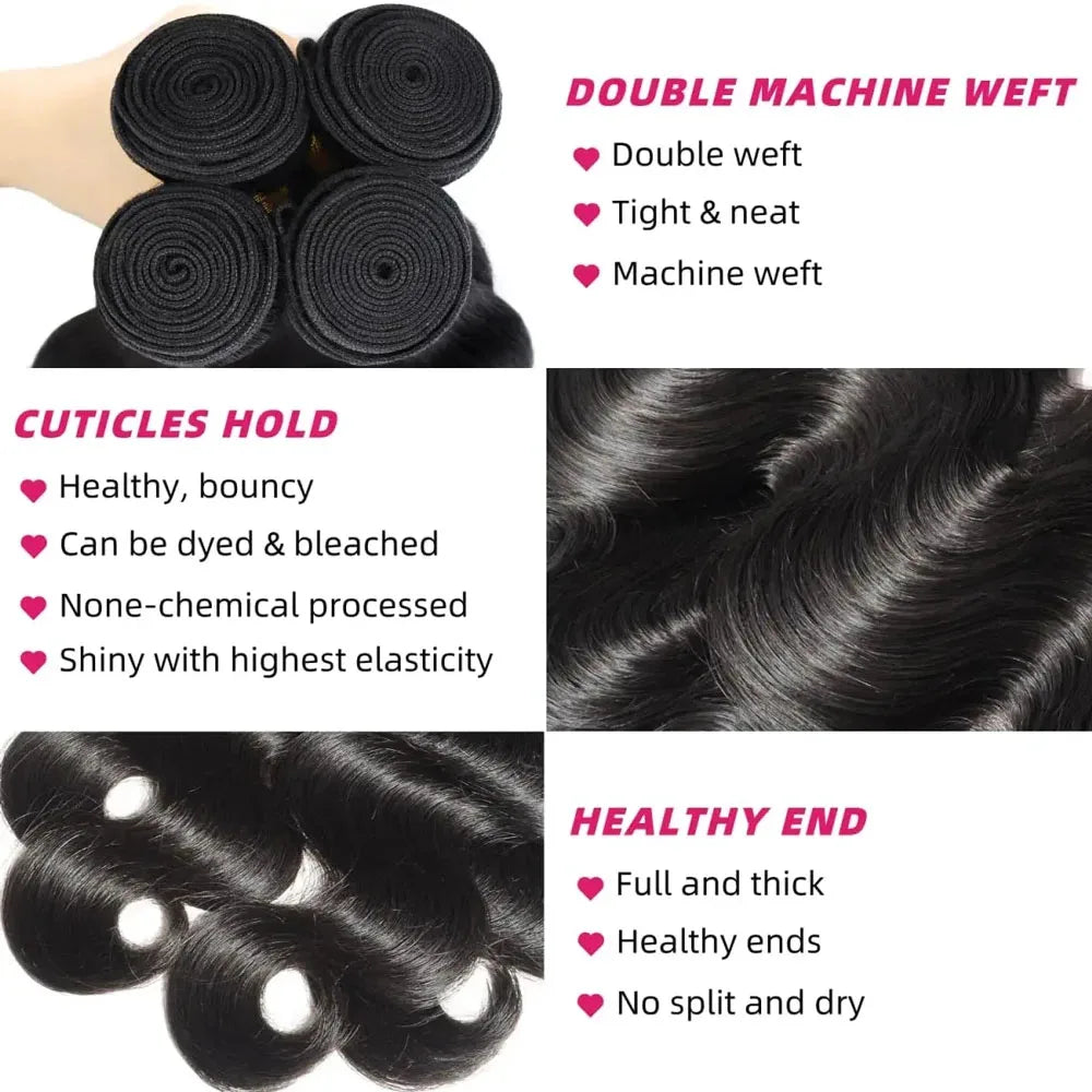 Tissage Body Wave Remy Hair Brésilien Noir Naturel – CLEVI Paris