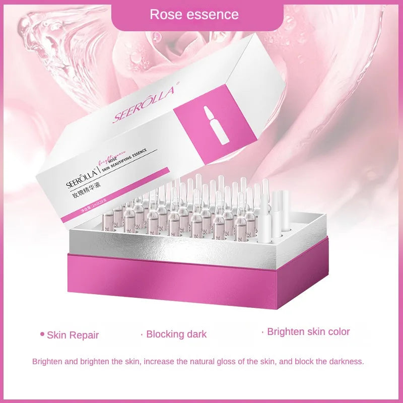 Set Ampoules Visage 28 pcs – Astaxanthine, Peptides, Rose, Niacinamide & Acide Hyaluronique – Anti-Rides & Éclaircissant – CLEVI Paris