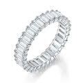 Bague Femme Rectangulaire en Argent 925, Moissanite – CLEVI Paris