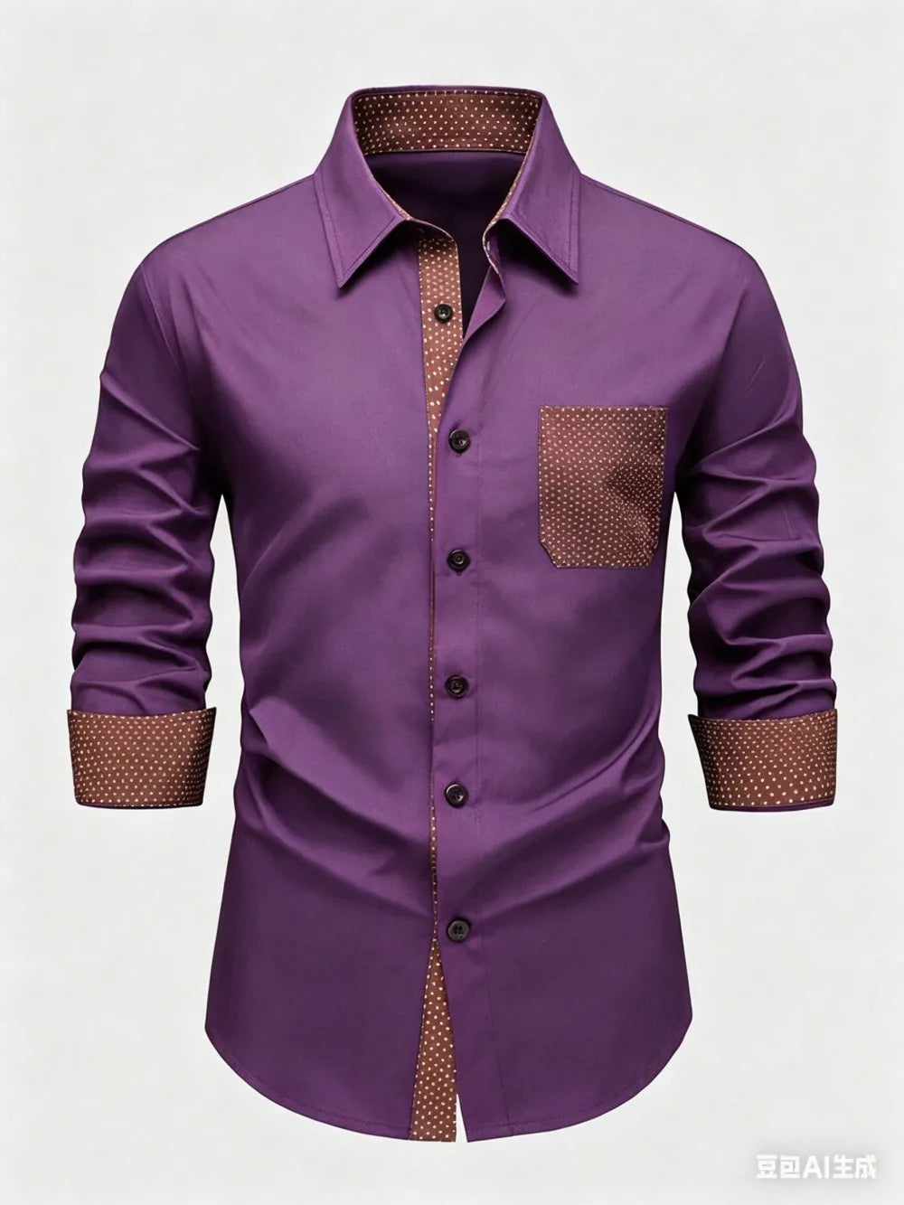 Chemise homme à pois et détails contrastés – CLEVI Paris