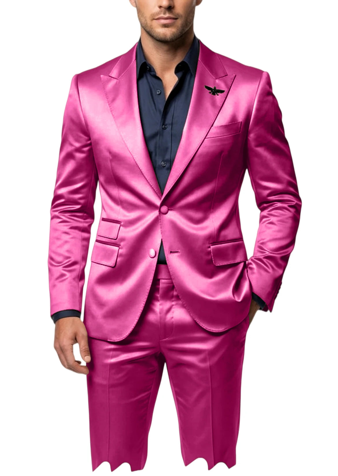 Costume homme 2 pièces en satin – CLEVI Paris