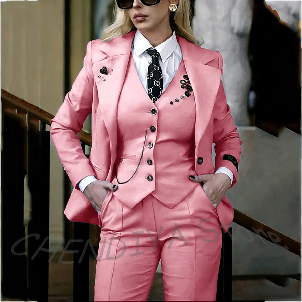 Tailleur pantalon femme à col châle – CLEVI Paris