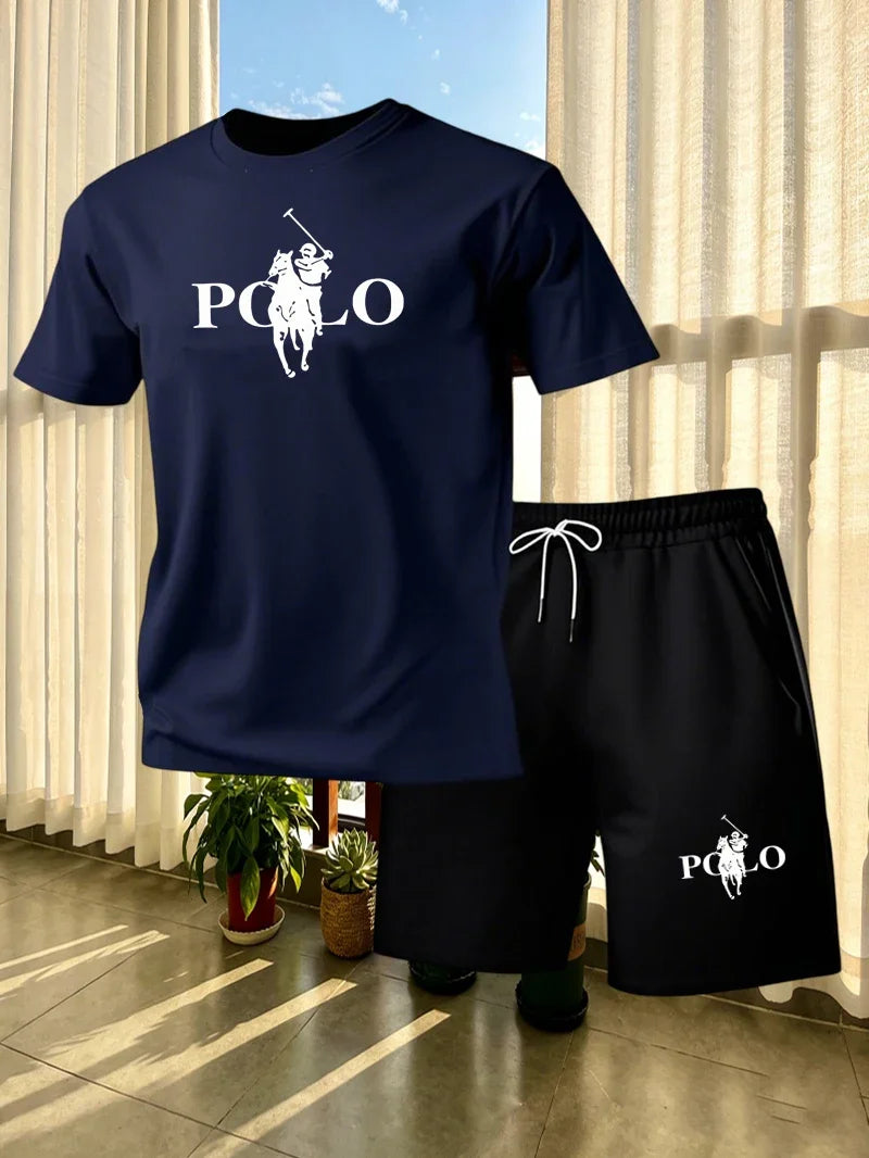 Ensemble homme imprimé t-shirt et short à poches – CLEVI Paris