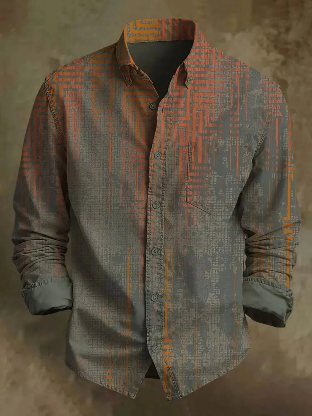 Chemise homme en lin imprimée – CLEVI Paris