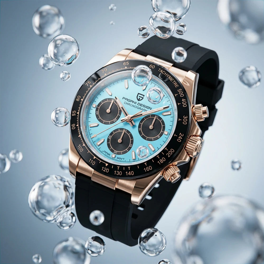 Montre Chronographe Homme Pagani Design PD-1664 Quartz Saphir 100m Caoutchouc – CLEVI Paris
