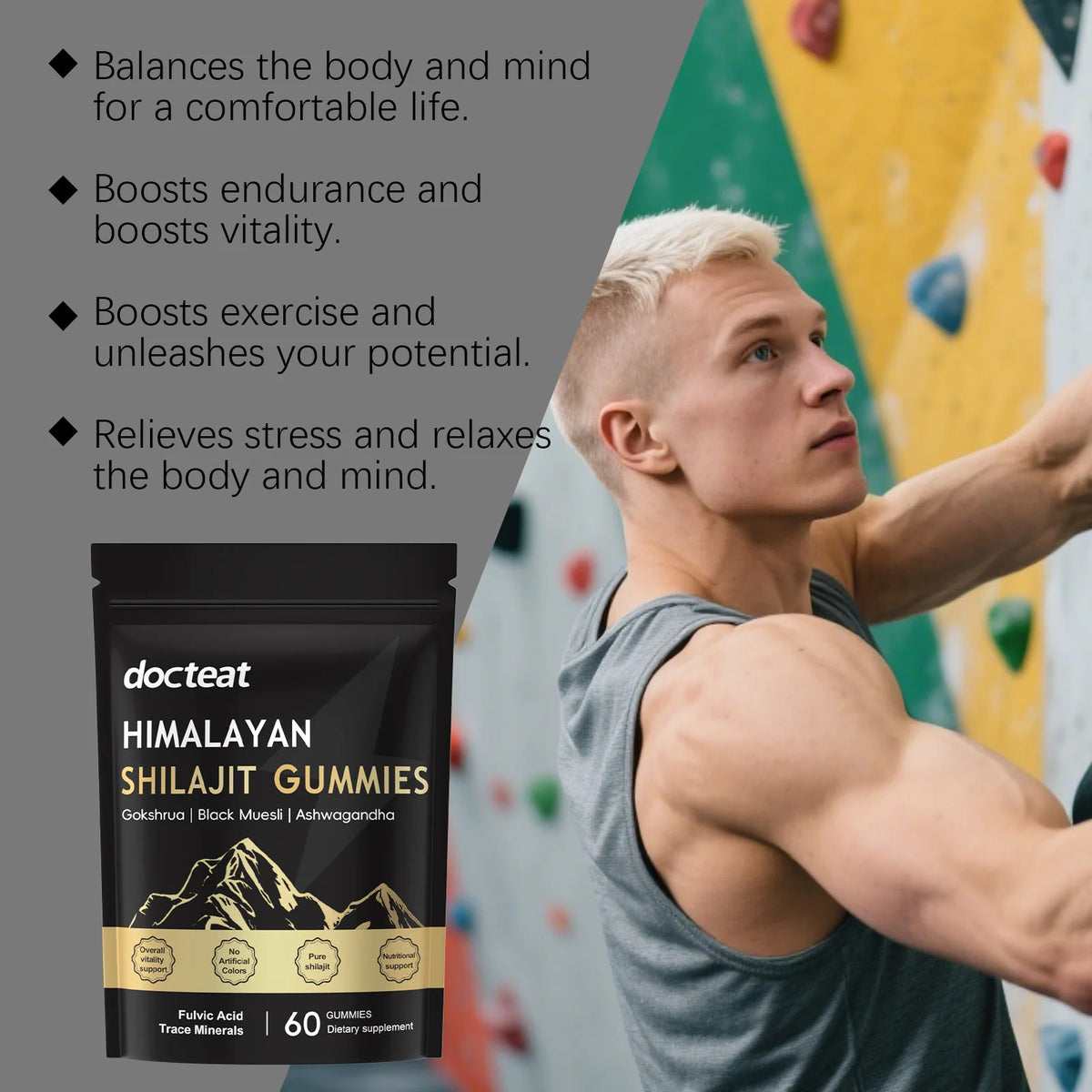 Shilajit, 60 gommes à mâcher – CLEVI Paris