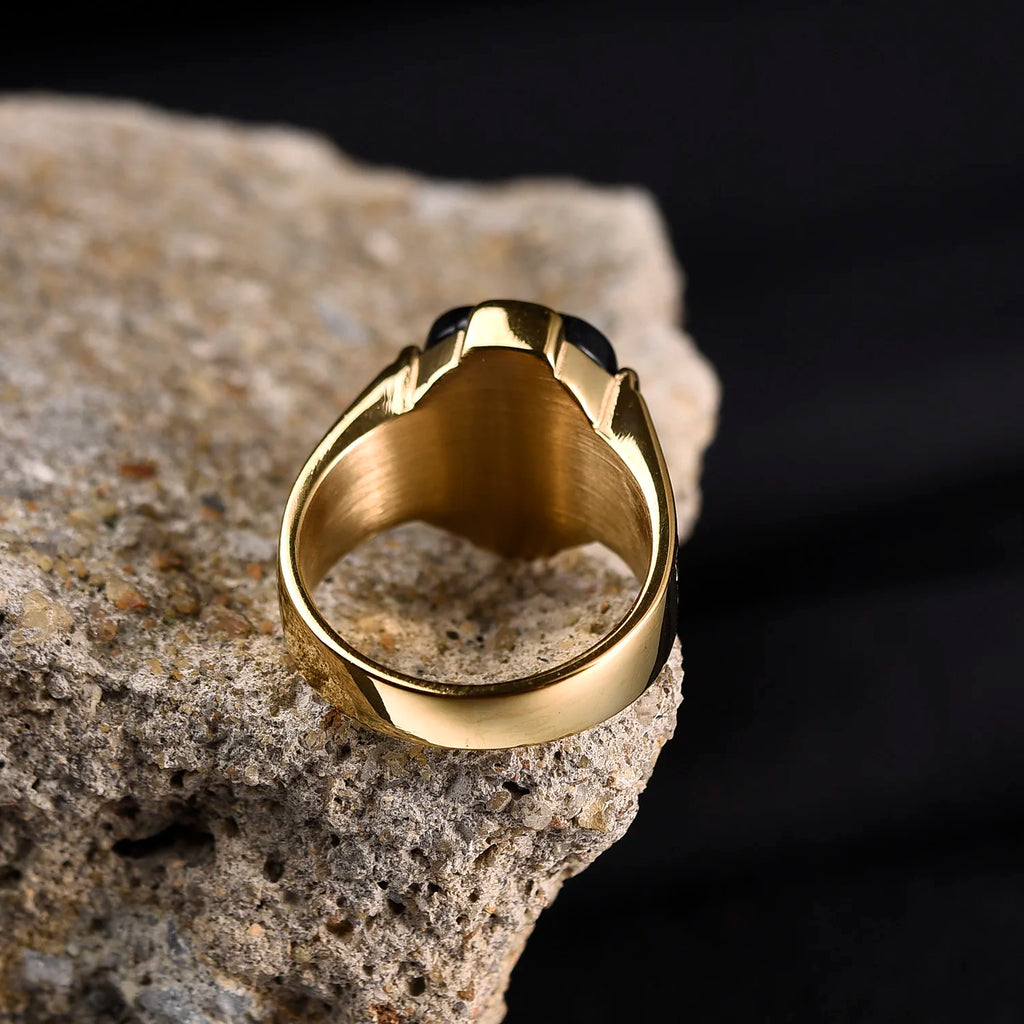 Bague Homme Acier Inoxydable Pierre Colorée – CLEVI Paris