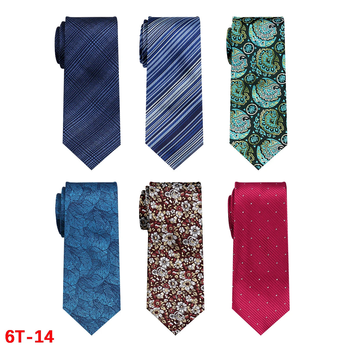 Lot de 6 cravates homme jacquard – CLEVI Paris