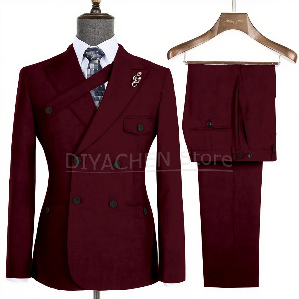 Costume homme croisé à revers pointus – CLEVI Paris