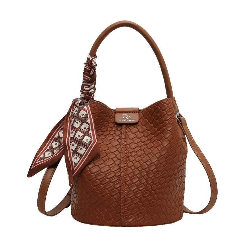 Sac Seau PU Effet Tressé Femme Bandoulière Réglable 5 Coloris – CLEVI Paris