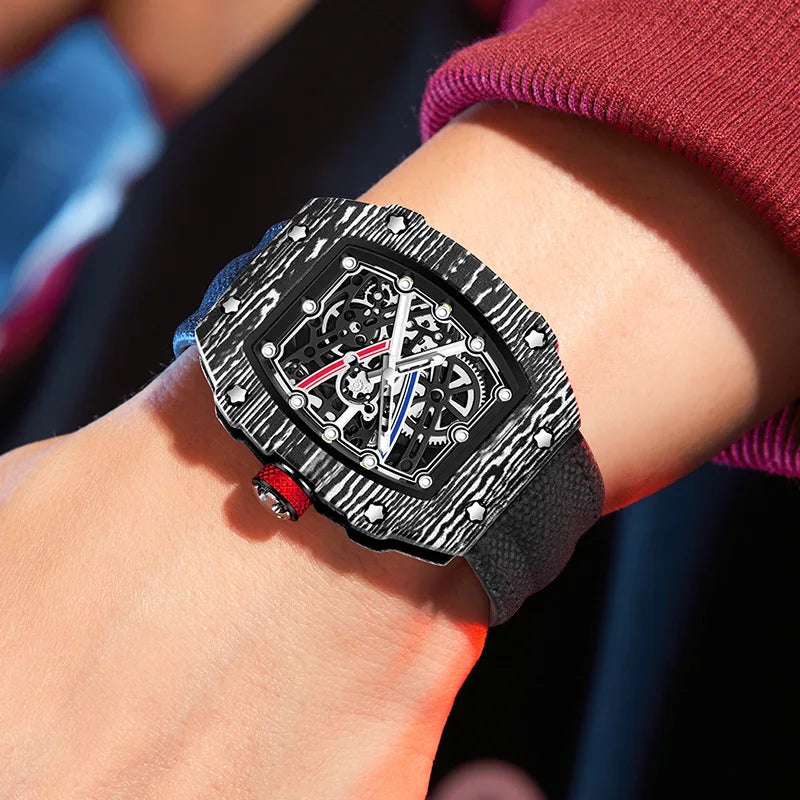 STARPERISH Montre Automatique Japonais Homme Tonneau Ultra-Fin Nylon Lumineux – CLEVI Paris