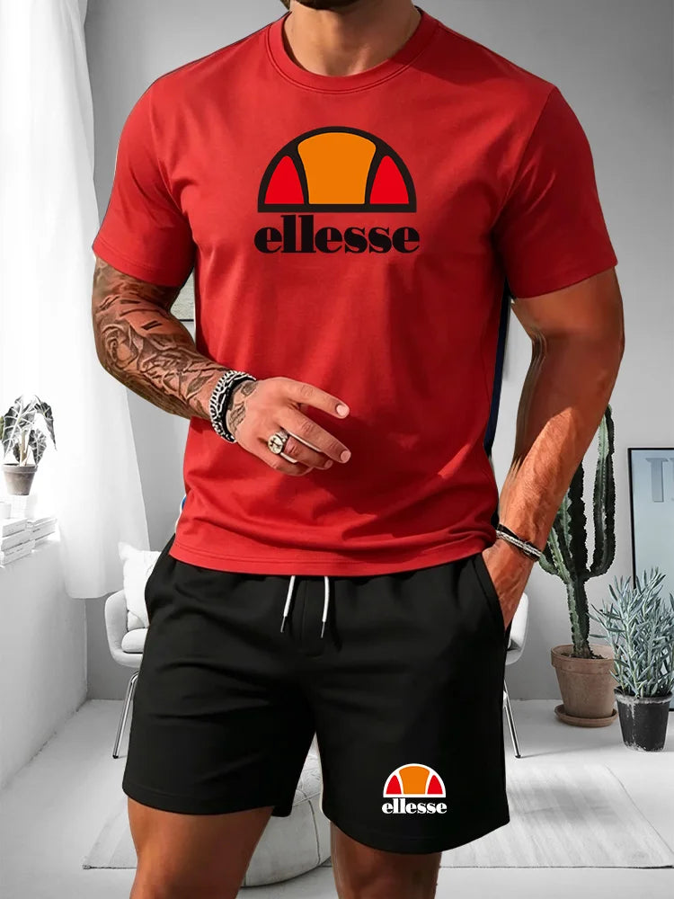 Ensemble 2 Pièces Homme T-shirt Col Rond + Short Cordon Été 2026 – Casual Sport, 20 Coloris, S à XXL – CLEVI Paris
