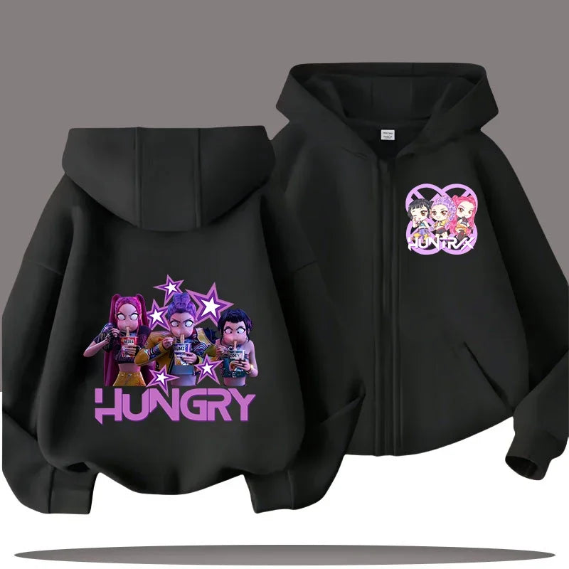 Sweat à capuche enfant zippé imprimé – CLEVI Paris