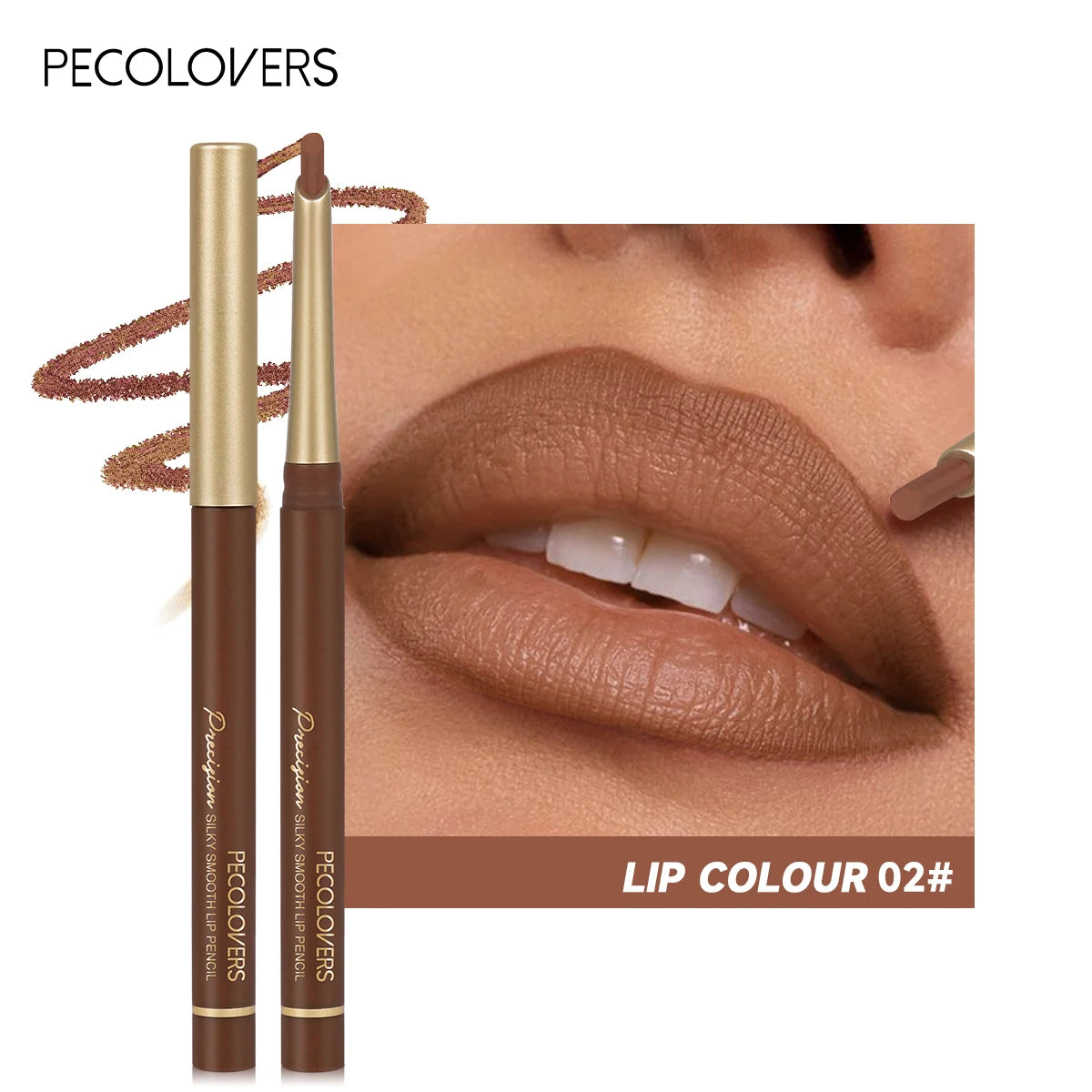 Crayon Contour Lèvres Mat PECOLOVERS – 6 Teintes, Longue Tenue & Embout Biseauté – CLEVI Paris