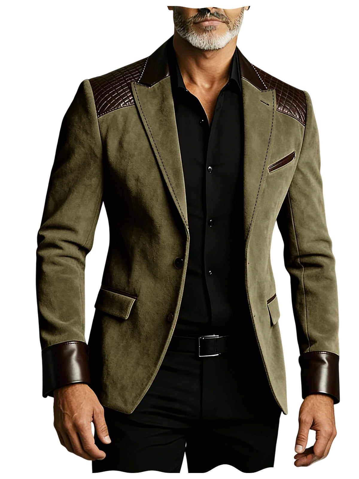 Blazer homme ajusté à détails crocodile – CLEVI Paris