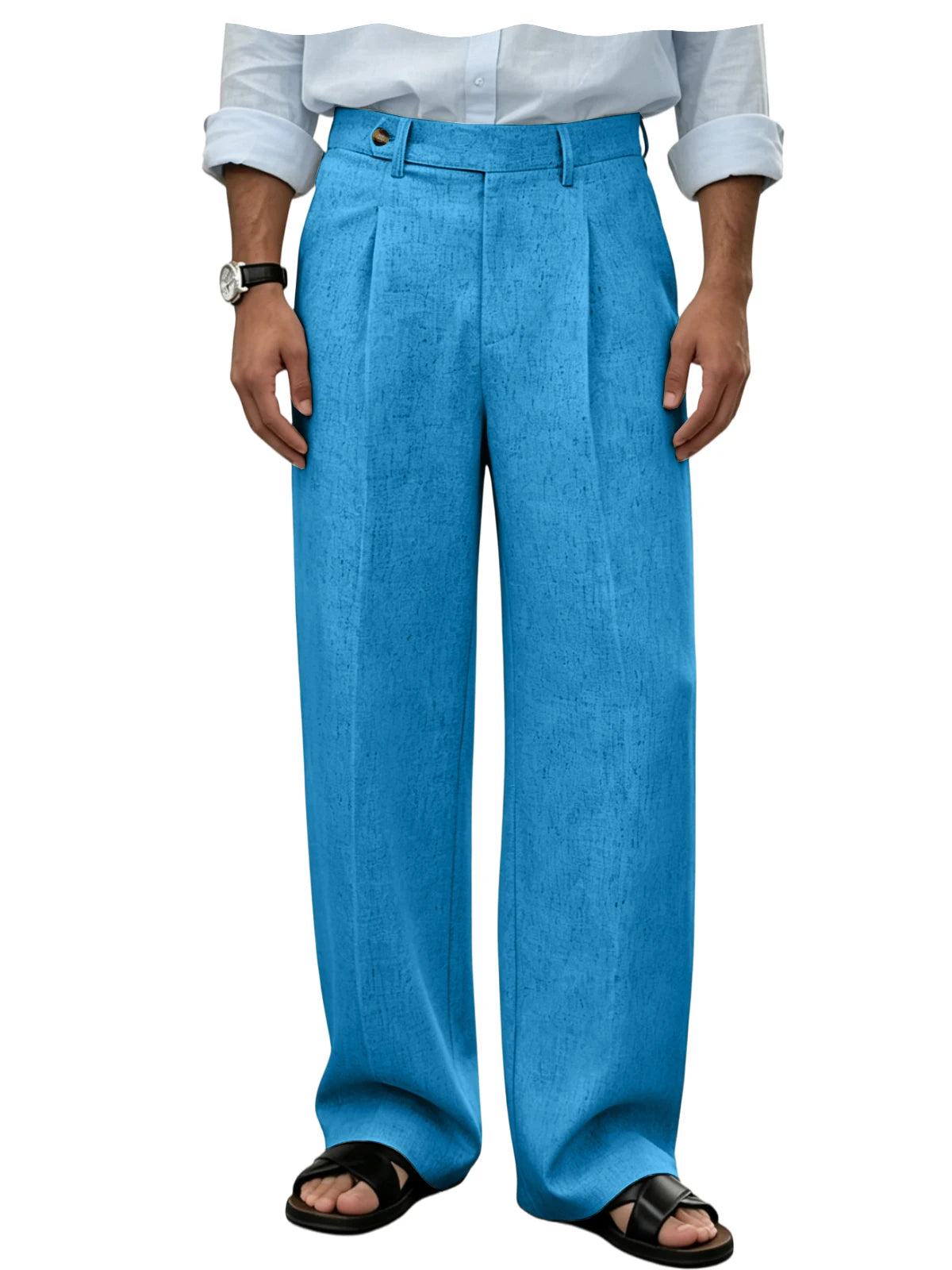 Pantalon homme en lin coupe ample – CLEVI Paris