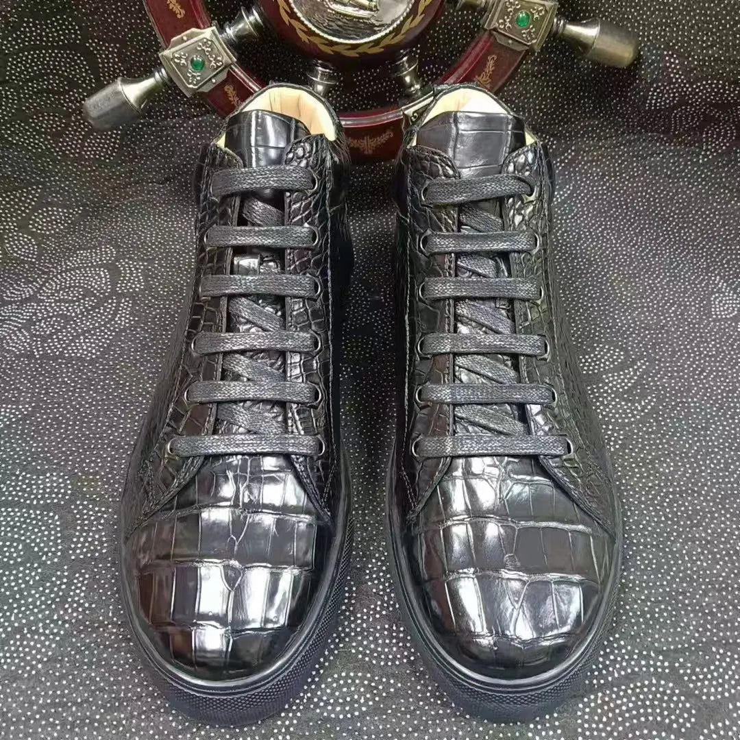 Sneakers homme noires en cuir à lacets – CLEVI Paris