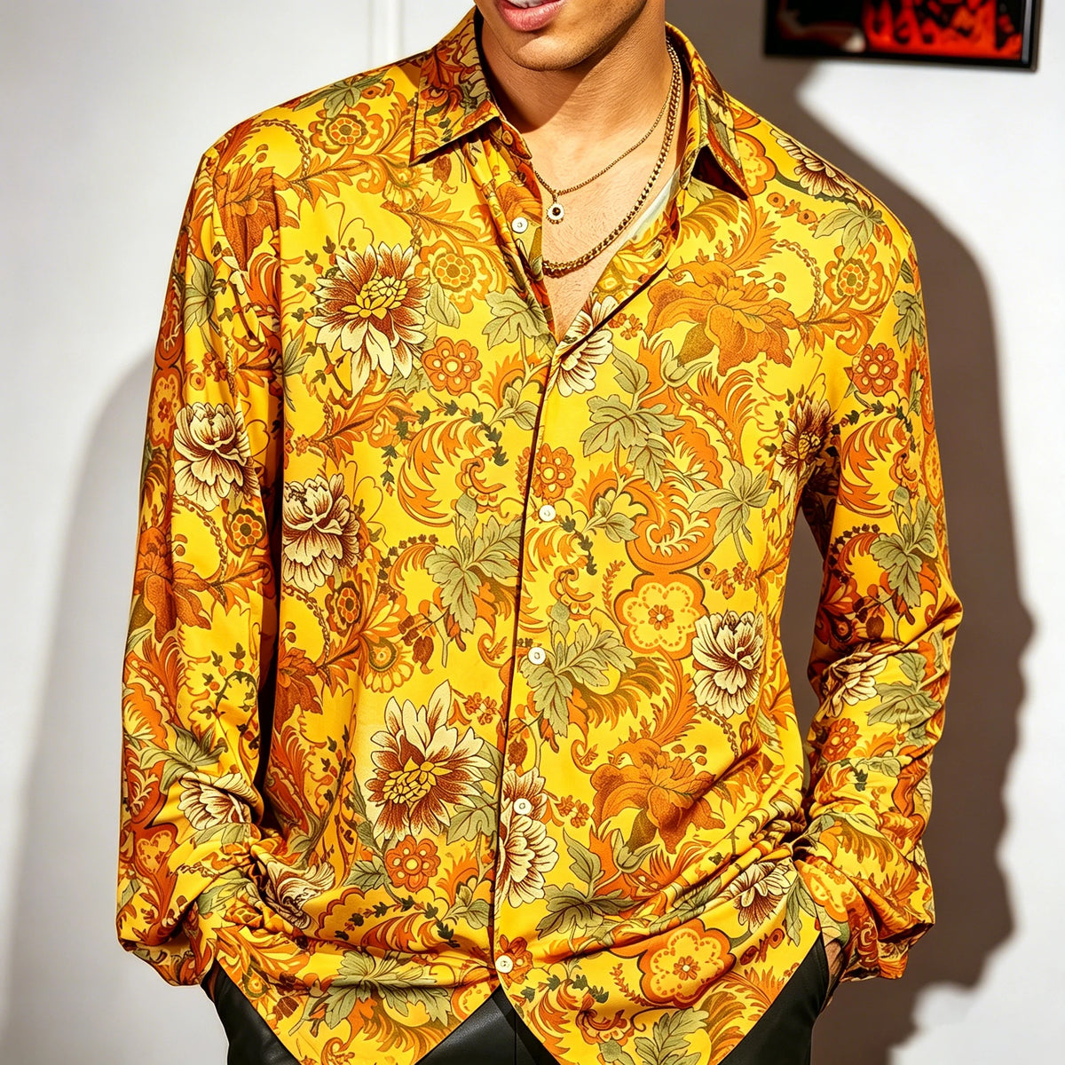 Chemise homme à imprimé floral – CLEVI Paris