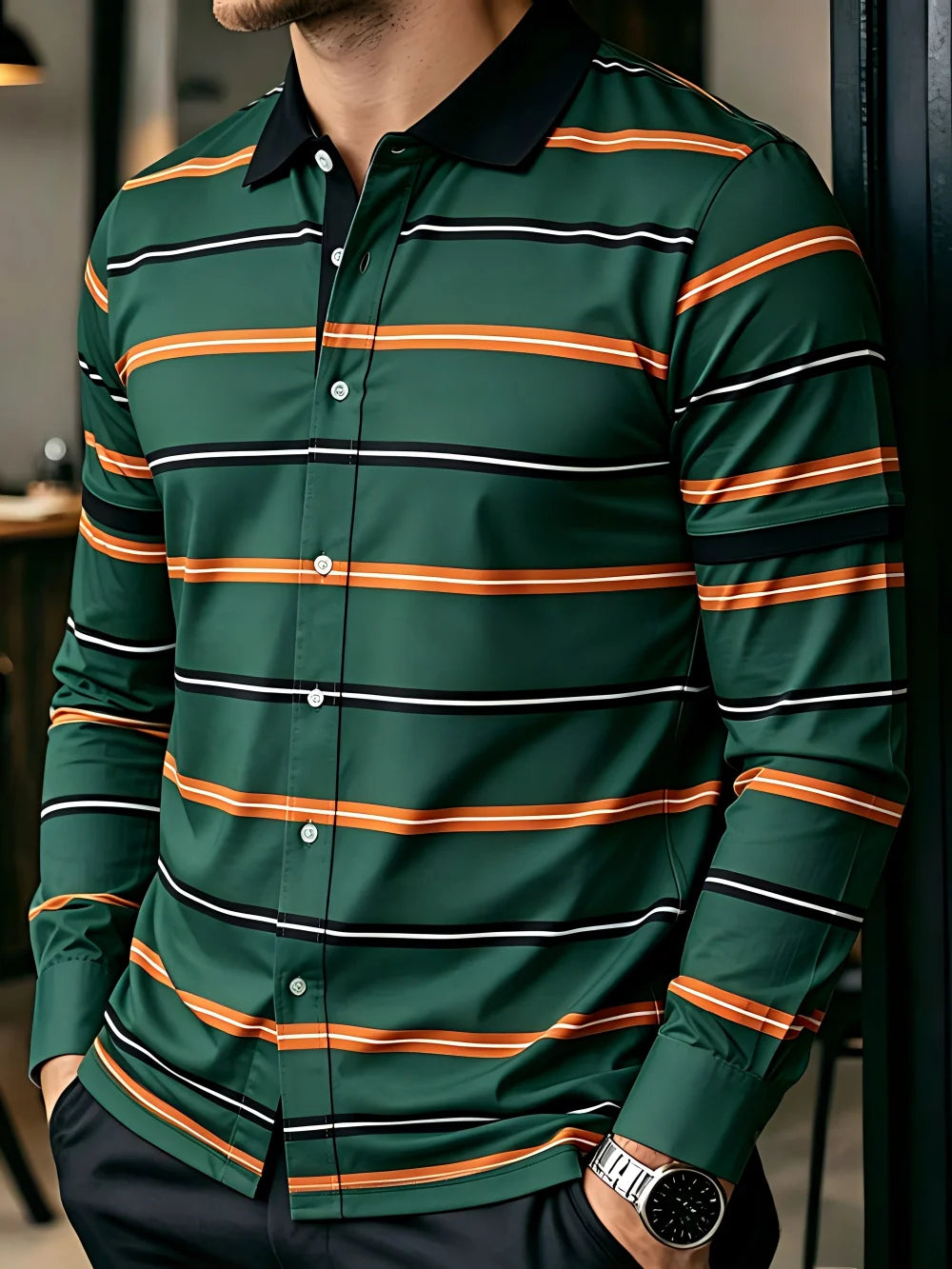 Chemise homme rayée classique – CLEVI Paris