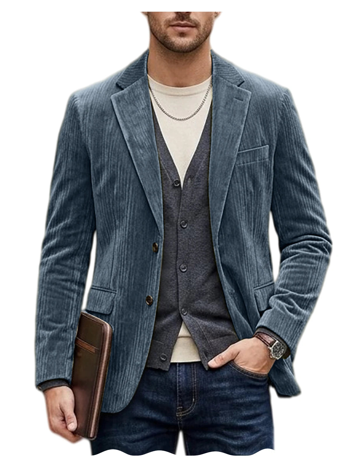 Blazer homme en velours côtelé, coupe ajustée – CLEVI Paris