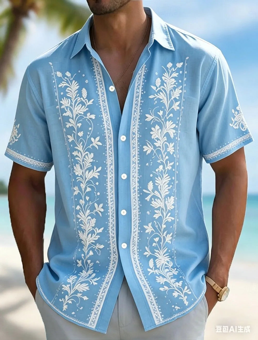 Chemise homme en lin à manches courtes – CLEVI Paris