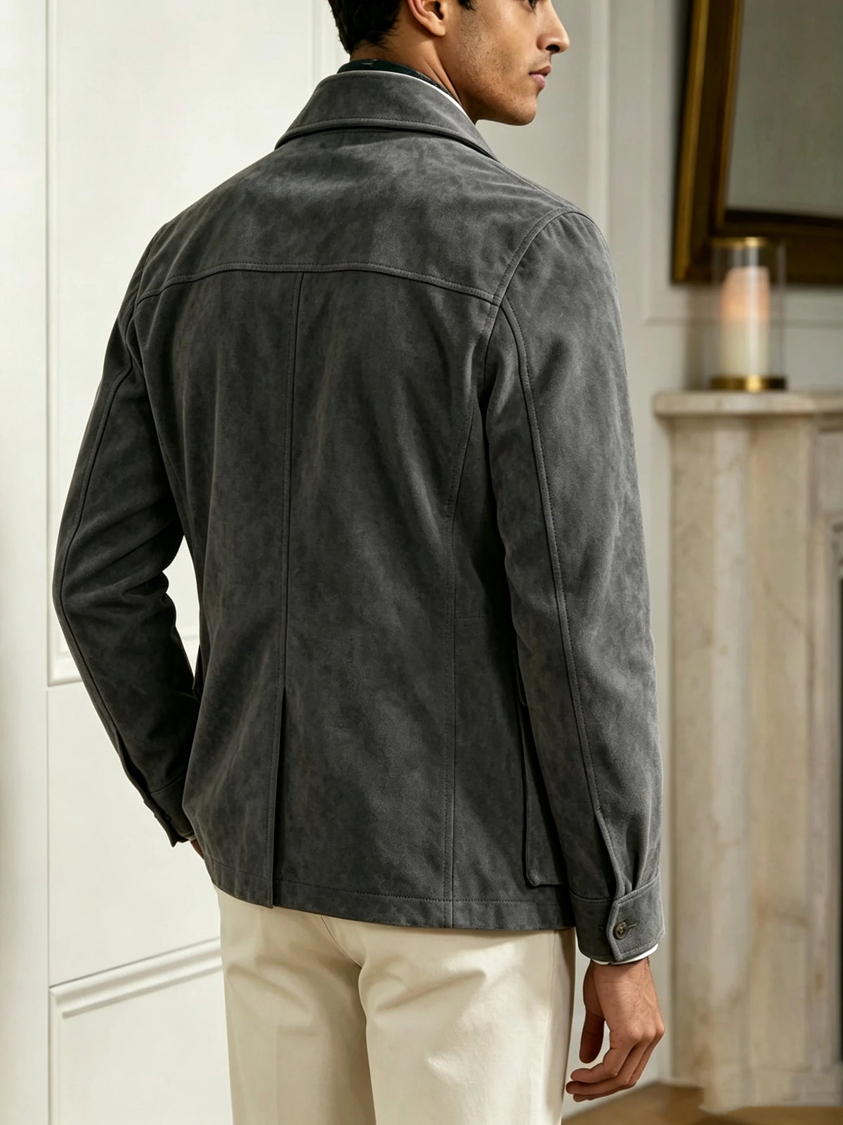 Veste safari homme en imitation daim – CLEVI Paris