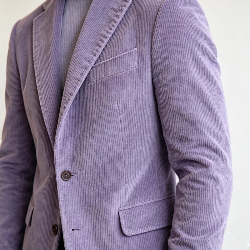 Blazer homme en velours côtelé à 2 boutons – CLEVI Paris