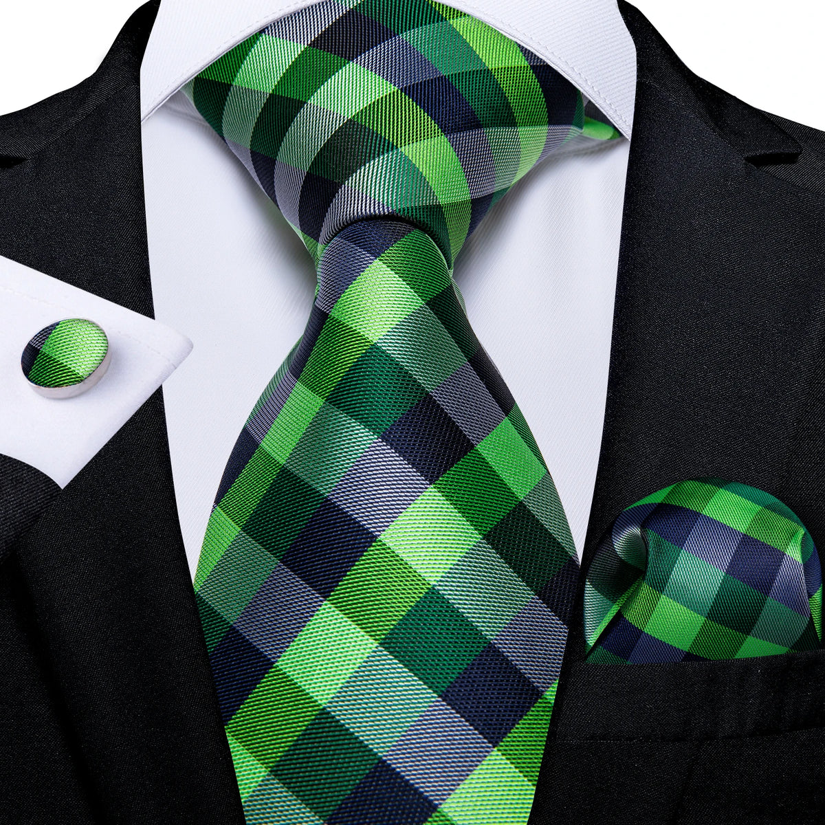 Coffret cravate homme à pois, pochette et boutons – CLEVI Paris