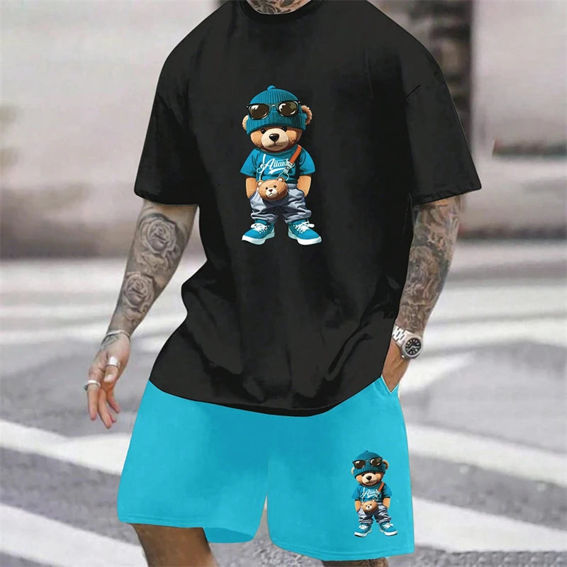 Ensemble homme t-shirt imprimé et short ample – CLEVI Paris