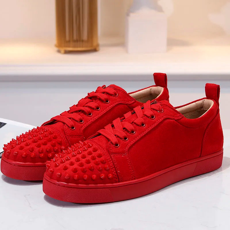 Sneakers Rivets Cuir Suède Plateforme – CLEVI Paris