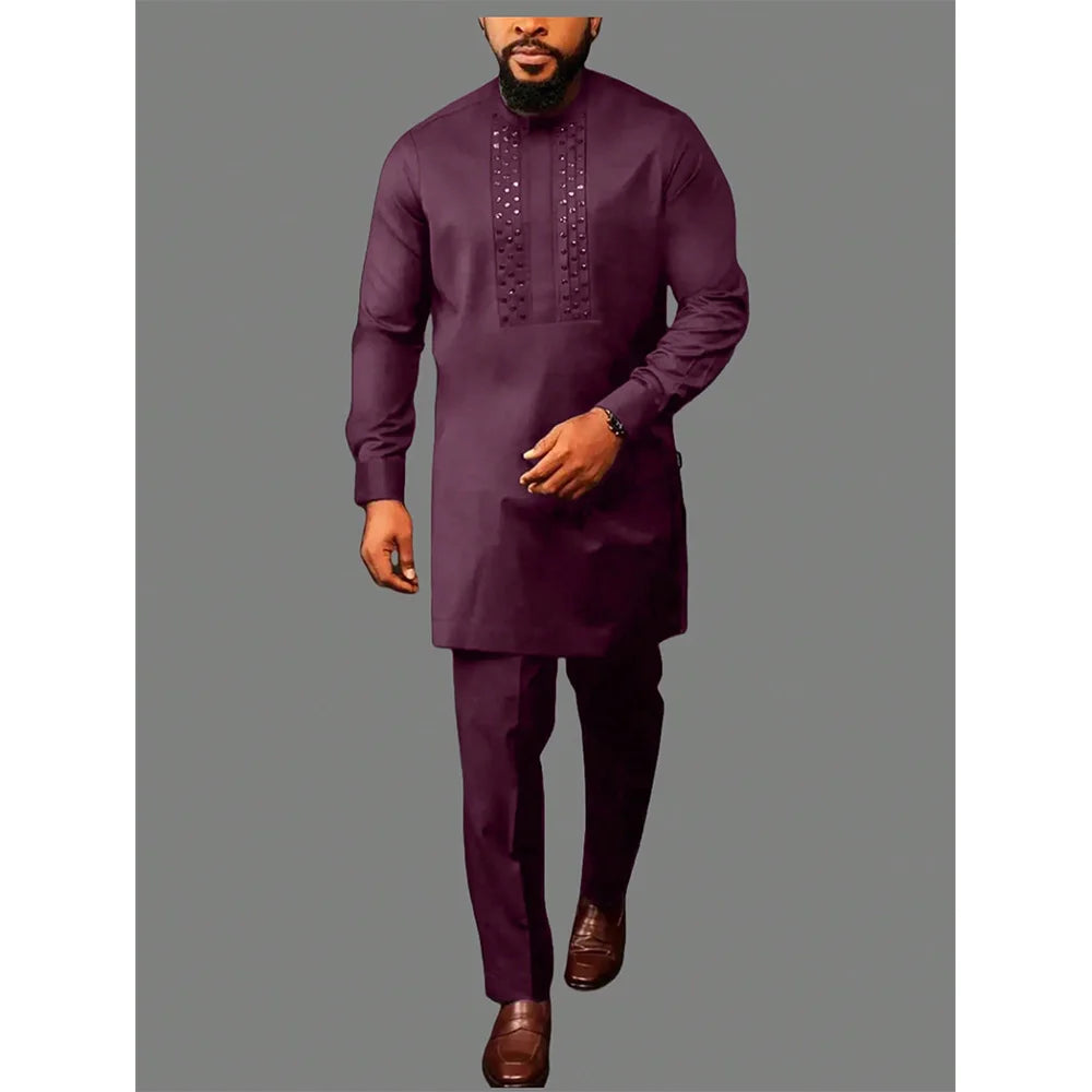 Kaftan Homme 2 Pièces Manches Longues – CLEVI Paris