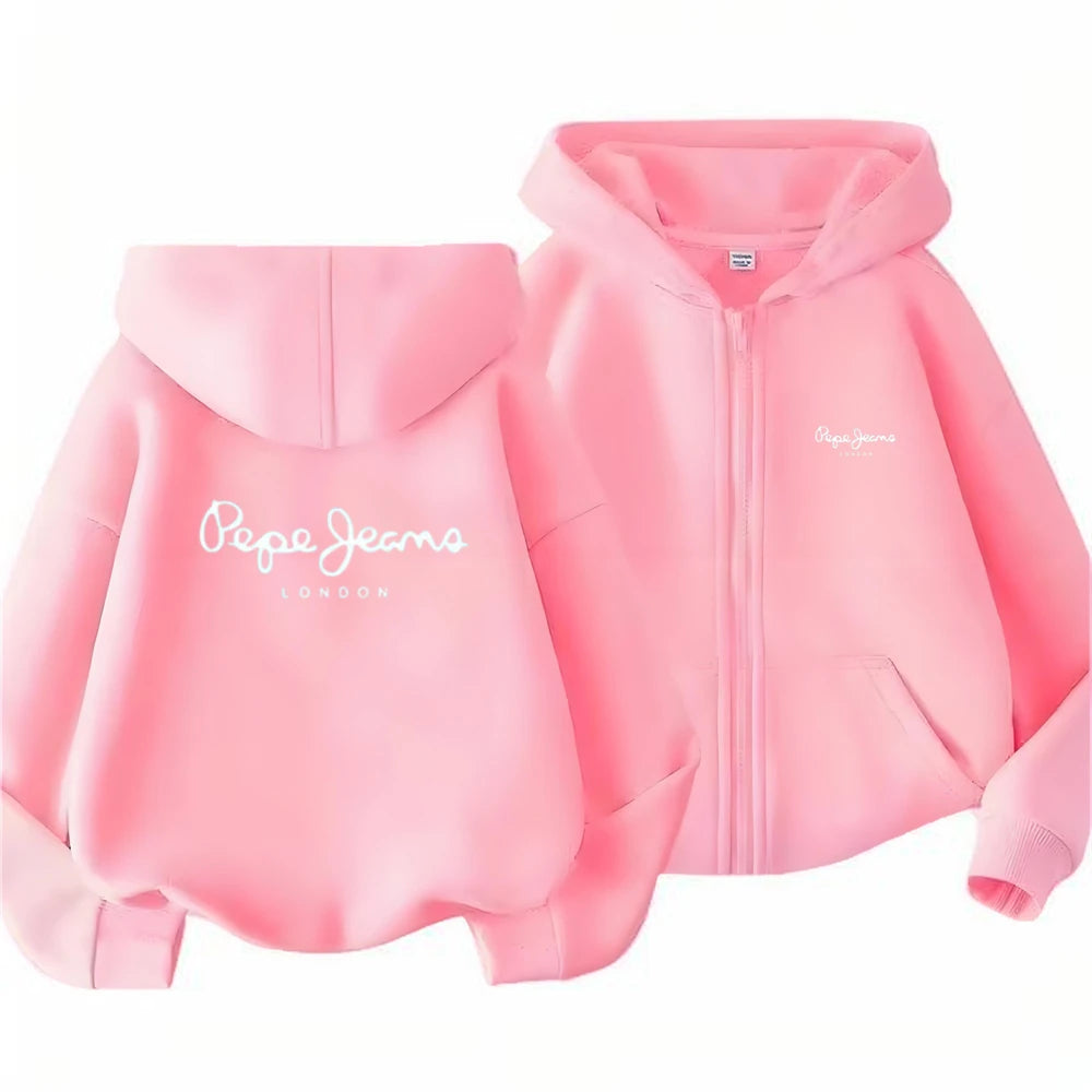 Sweat enfant zippé à capuche et lettres – CLEVI Paris