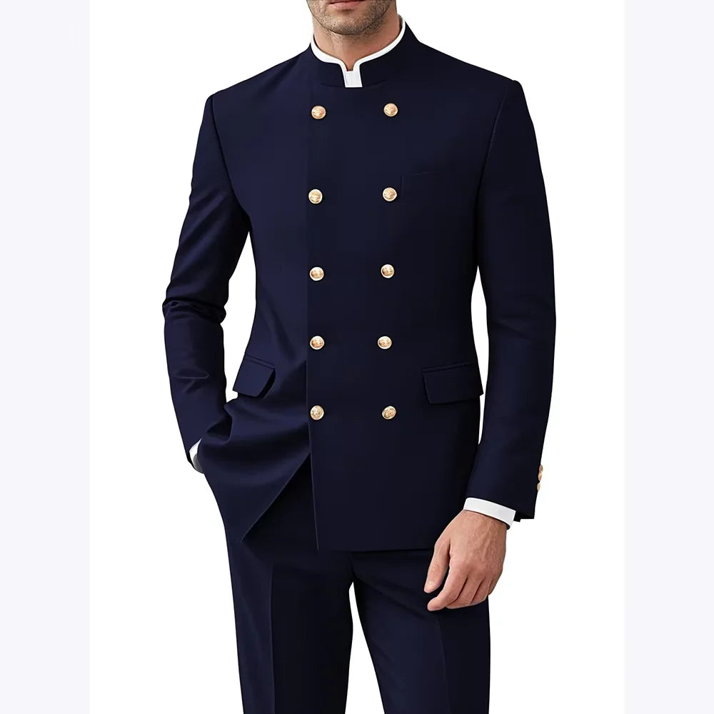 Costume Col Mandarin Homme Croisé – CLEVI Paris
