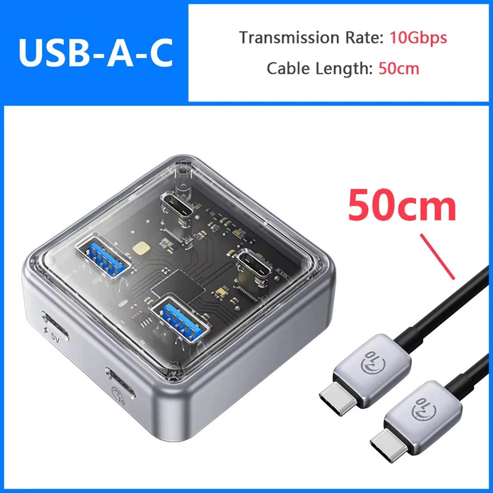 Hub USB ORICO 4 Ports 10Gbps USB-C 3.2 Docking Station PC Mac – CLEVI Paris