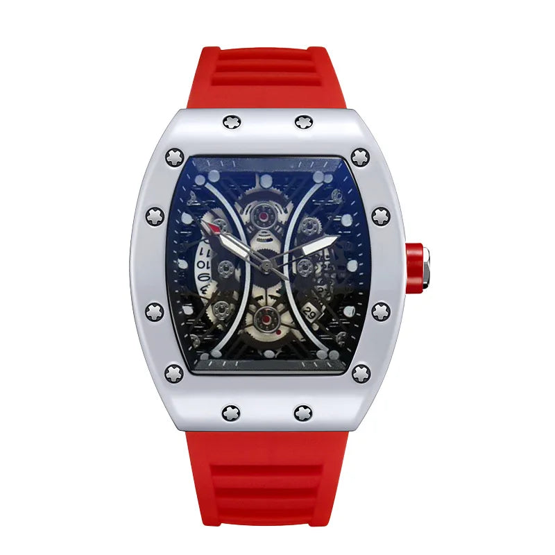 Montre Homme Quartz Tonneau L146 Silicone Aiguilles Lumineuses Fashion Casual – CLEVI Paris