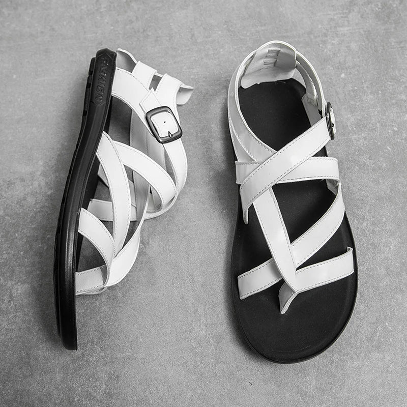Sandales Unisexe Cuir PU Style Britannique Plage Été – CLEVI Paris