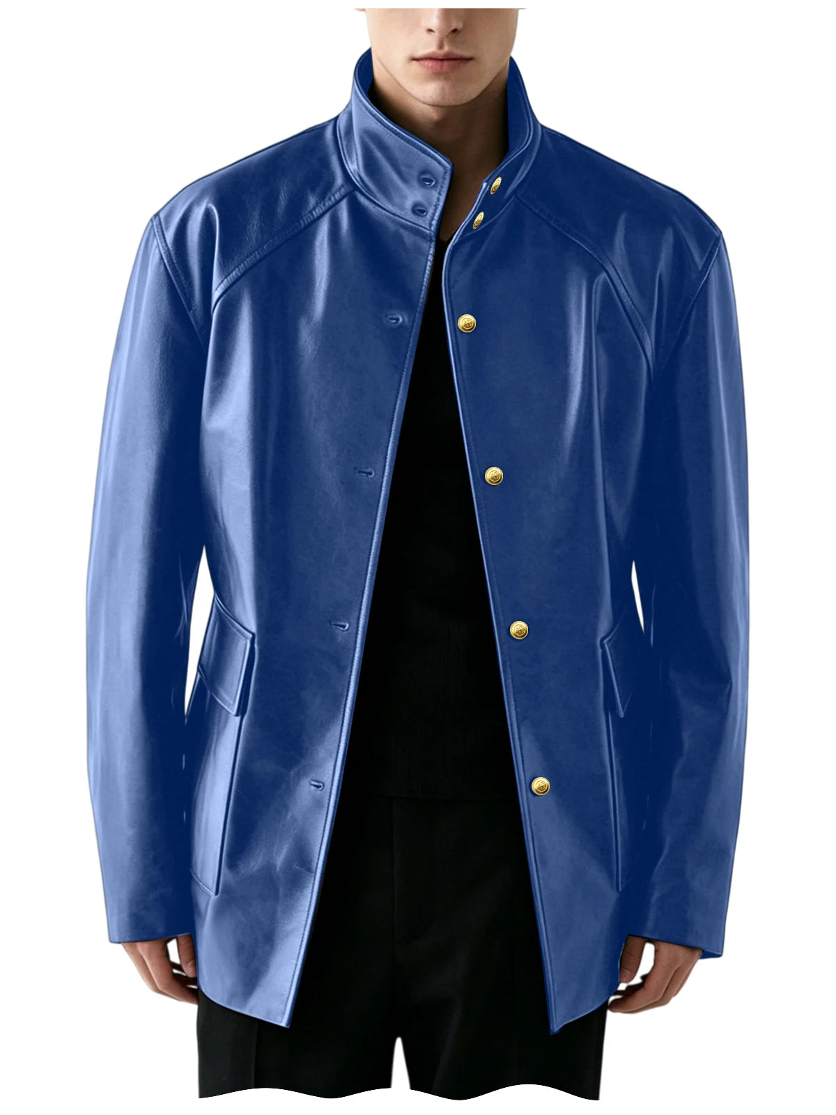 Veste Simili Cuir Homme Col Montant – CLEVI Paris