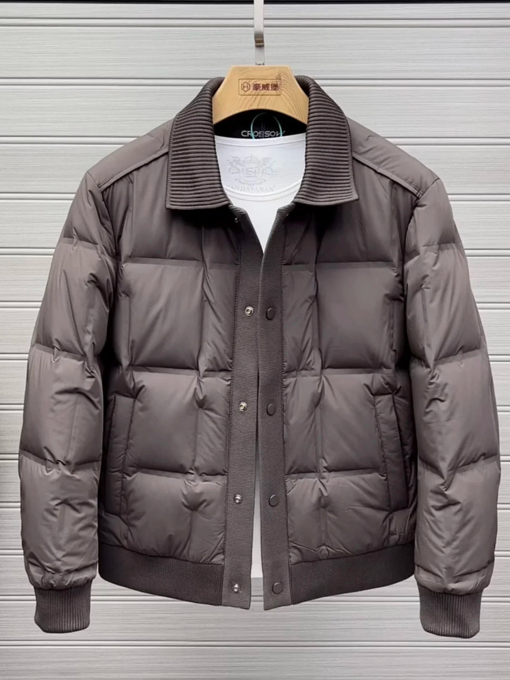 Doudoune homme à col montant en duvet – CLEVI Paris