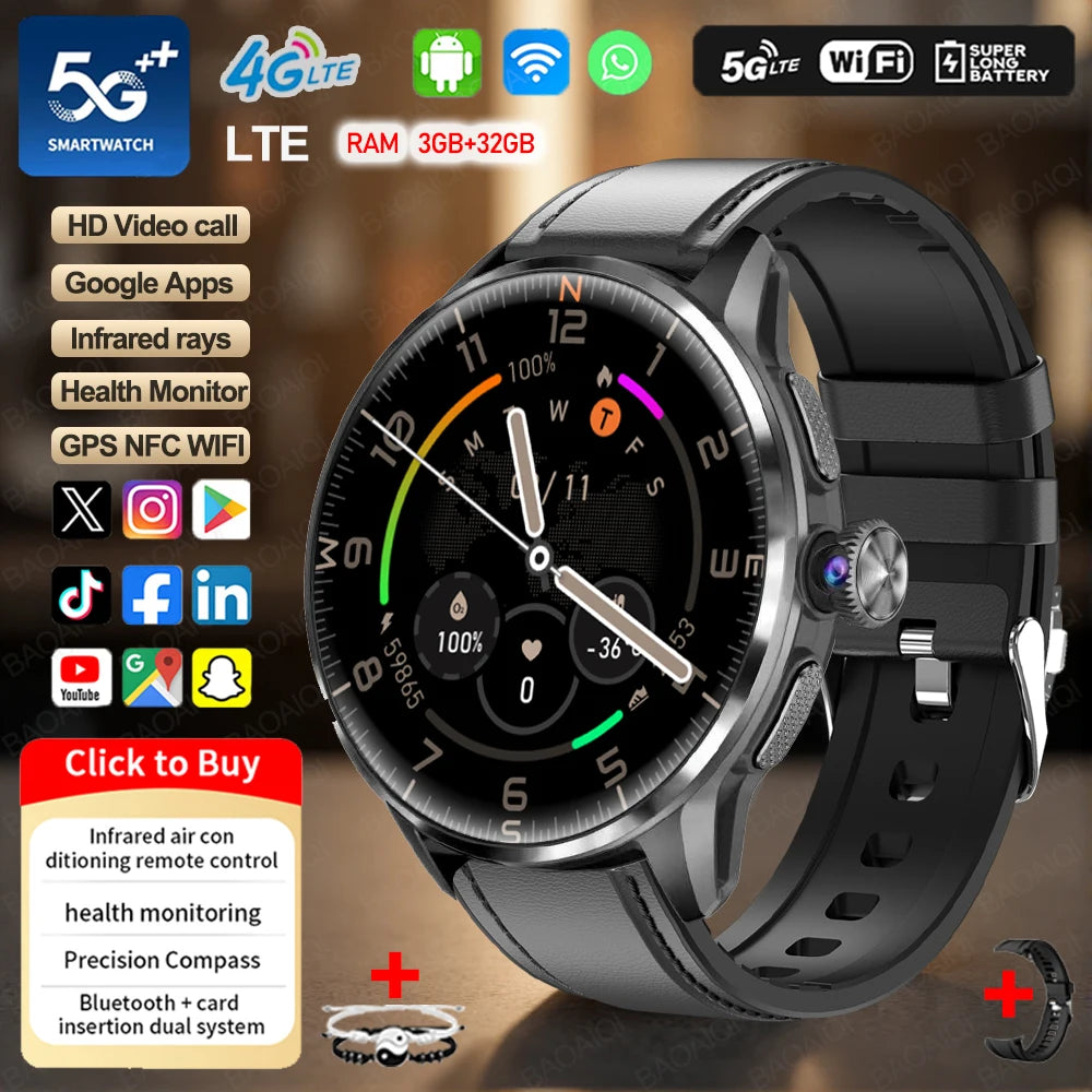 Montre connectée 4G AMOLED GPS 32 Go – CLEVI Paris