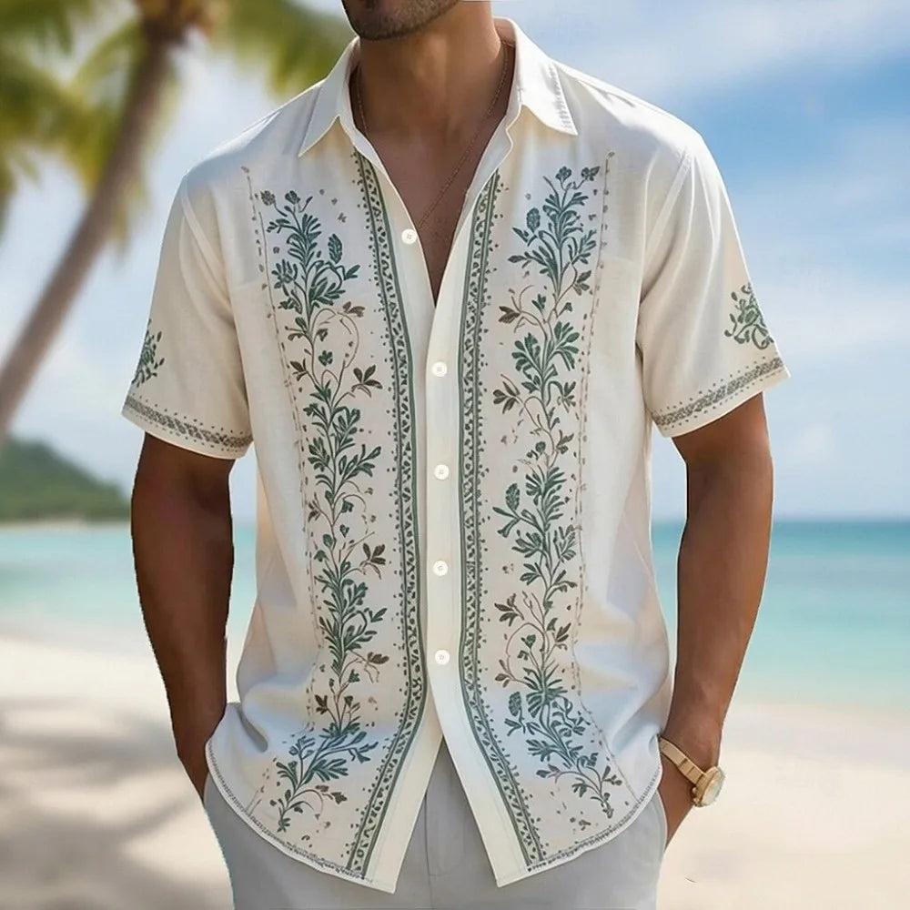 Chemise homme en lin à manches courtes – CLEVI Paris