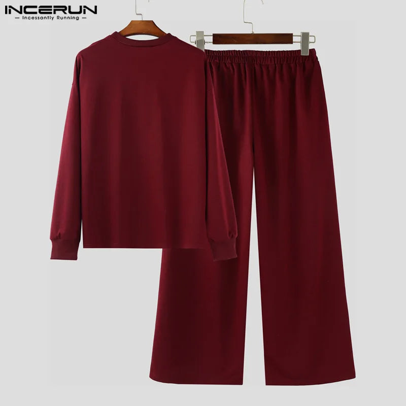 Ensemble 2 Pièces Homme T-Shirt Col Rond Manches Longues + Pantalon 7/8 Taille Élastique Casual Streetwear Oversize 3 Coloris – CLEVI Paris