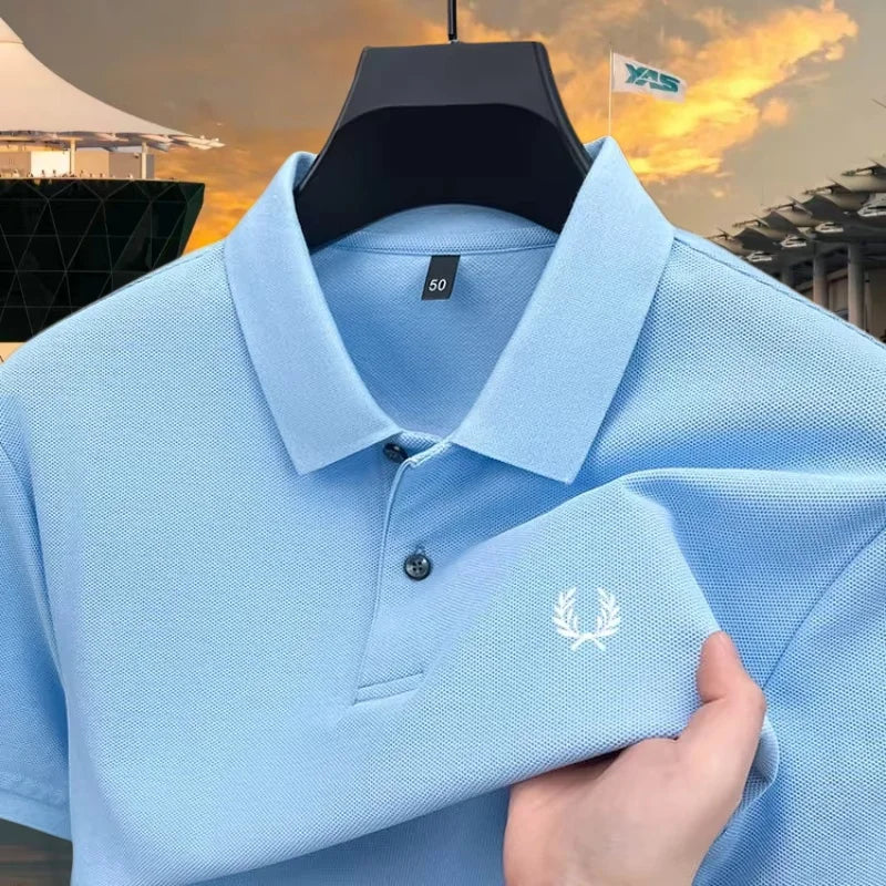 Polo Homme 100% Coton Broderie Épi Slim Fit Anti-Froissage Golf Casual Été M-4XL – CLEVI Paris