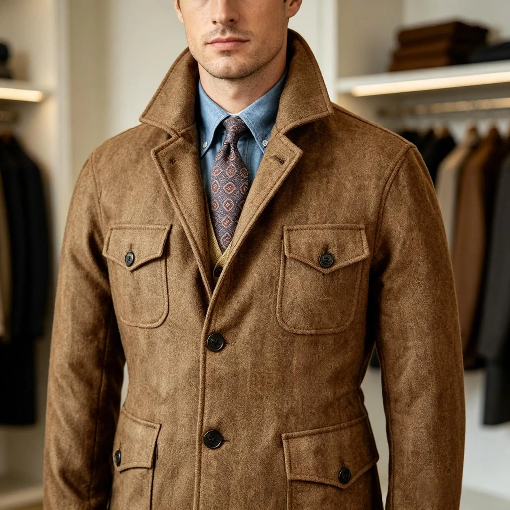Veste homme en laine mélangée, 4 poches – CLEVI Paris