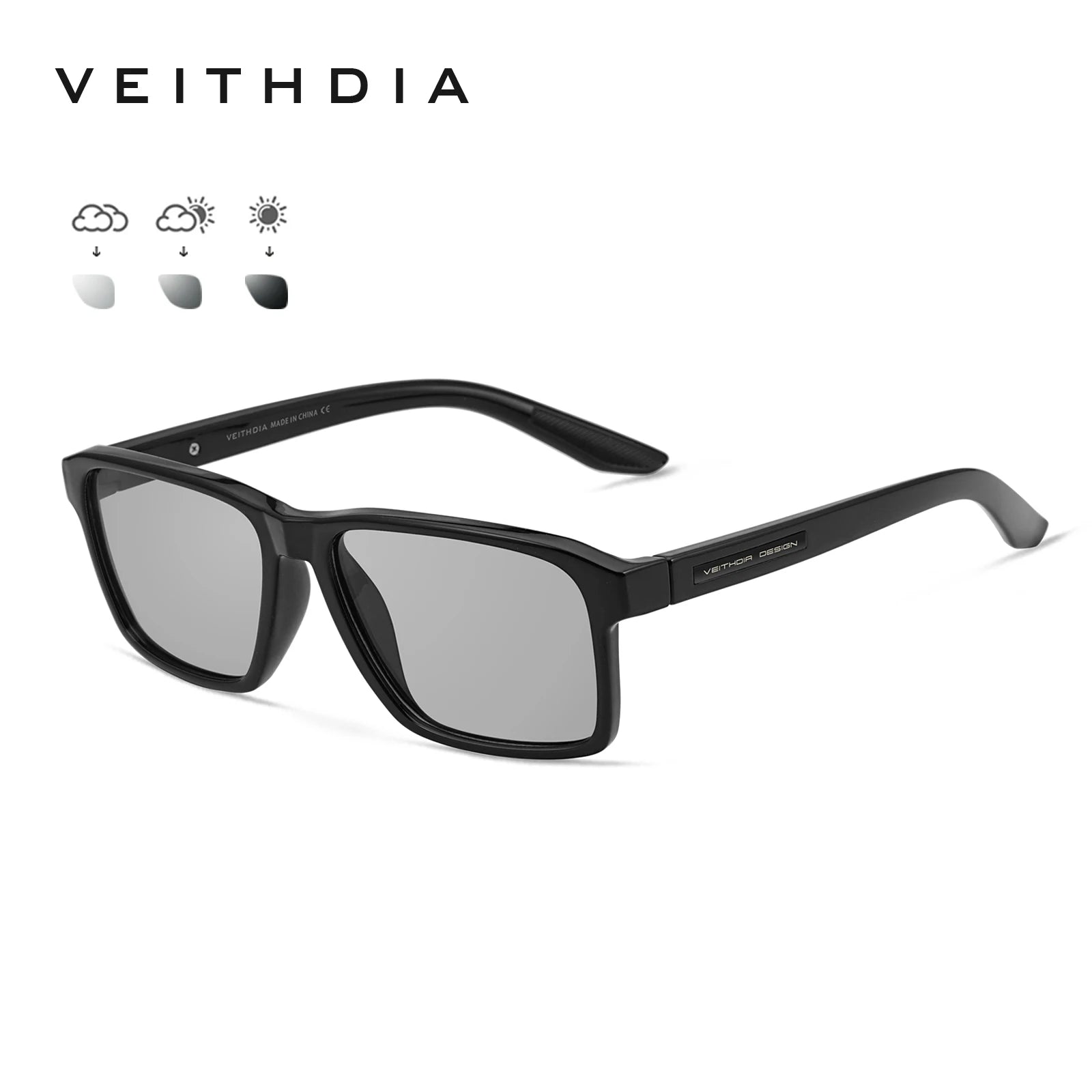 Lunettes de Soleil Polarisées Carrées TR-90 – Verres TAC Photochromiques Miroir Anti-Reflets UV400 Sport – CLEVI Paris