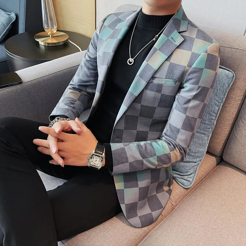 Blazer homme à carreaux – CLEVI Paris
