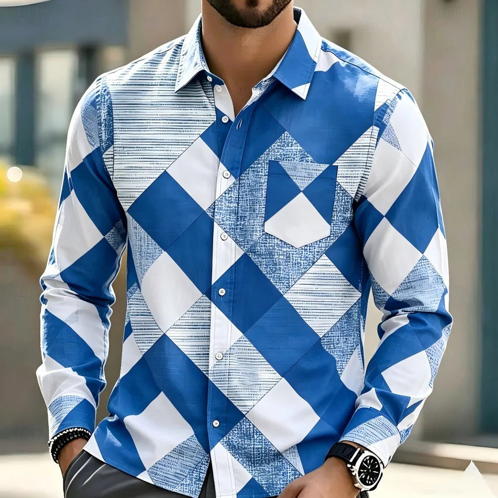 Chemise homme patchwork à carreaux – CLEVI Paris