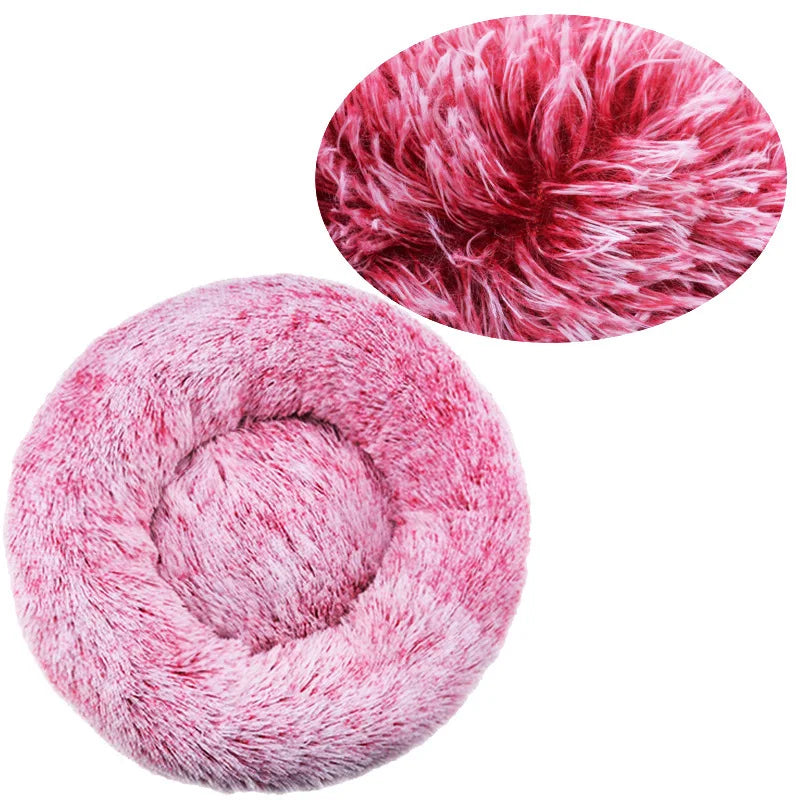 Panier rond chien et chat en peluche 40–90 cm – CLEVI Paris